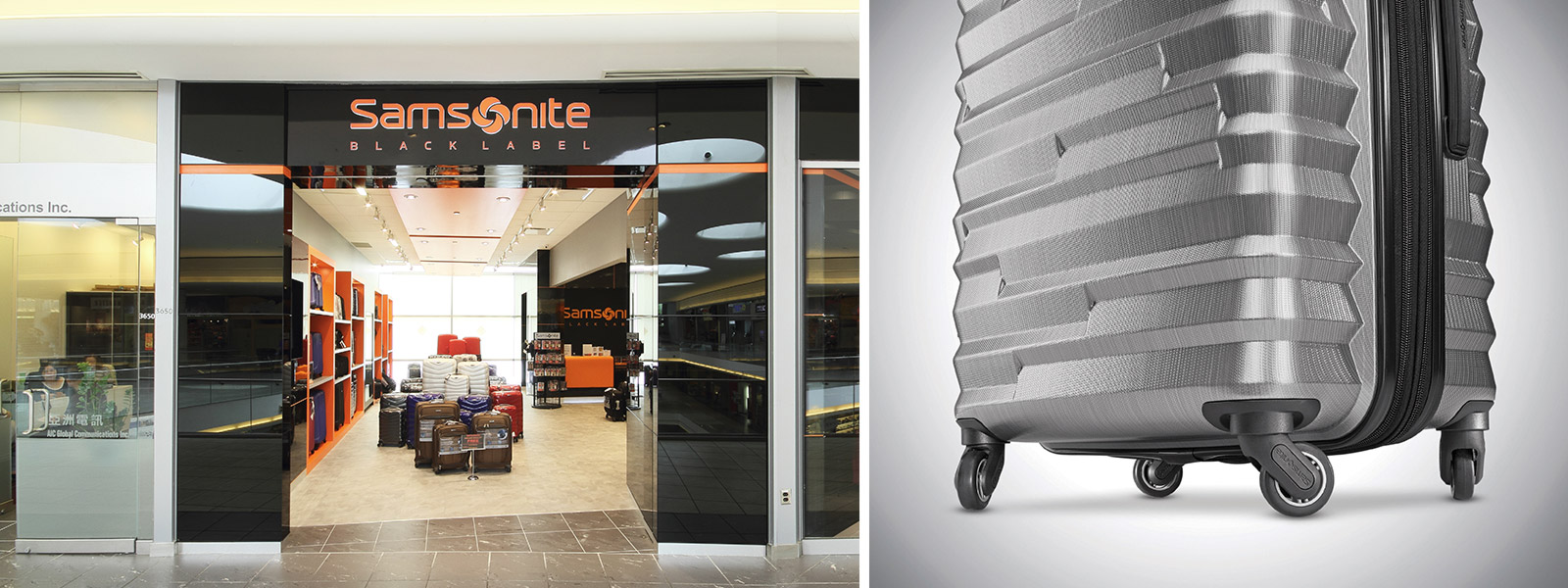 Samsonite Black Label Concept Store Fairchild Retail is proud to host a unique Samsonite black label concept store in Aberdeen Centre as well, catering to luxury travel enthusiasts in Vancouver and beyond.